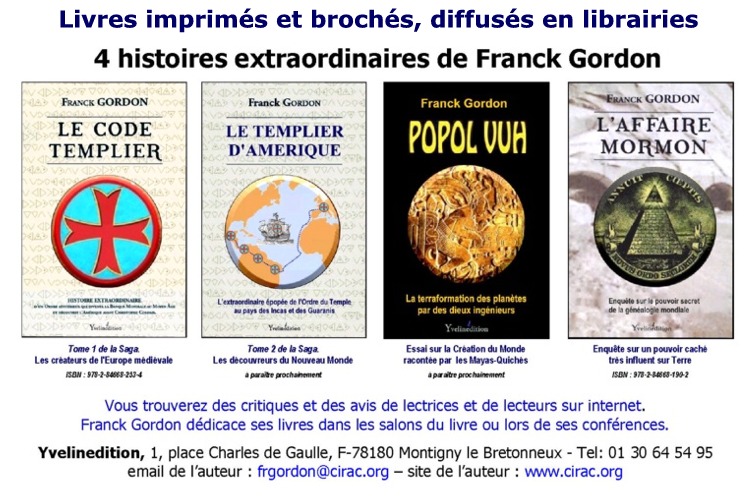 Franck Gordon présente tous ses livres dans des articles ou lors de ses conférences