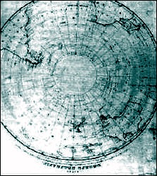 Carte de l'Antarctique dresse par les russes au dbut du 19me sicle. 
L'Antarctique n'y est pas reprsent car il tait inconnu  l'poque.
