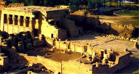 The temple of goddess Hathor at Dendera, Egypt.