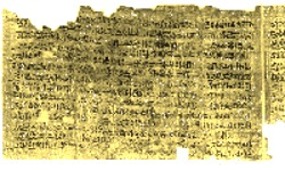 Le papyrus Ipuwer est trs endommag. Il date de la 12me dynastie gyptienne et  est conserv au Muse de Leiden en Hollande