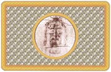 Le Mandylion étant plié en 8, seule la tête apparait dans un cadre de 100 x 50 cm